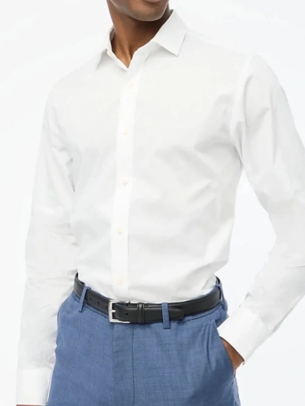 Men’s J. Crew Performance White Long Sleeve Button Down Shirt 15/34 Slim NWT